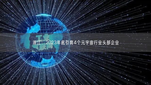 浙江：2023年底引育4個元宇宙行業(yè)頭部企業(yè)